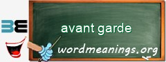 WordMeaning blackboard for avant garde